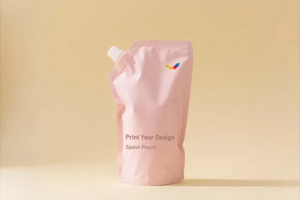 stand up refill pouch with spout at the corner